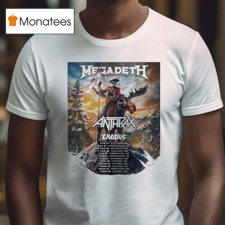 Megadeth Canada Tour Dates With Anthrax And Exodus T Shirt Megadeth Canada Tour Dates With Anthrax And Exodus T Shirt