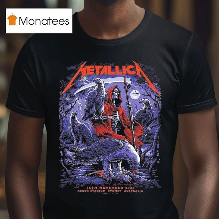 Metallica M Sydney Australia At Accor Stadium On November Skeletal Reaper With Eagles T Shirt Metallica M Sydney Australia At Accor Stadium On November Skeletal Reaper With Eagles T Shirt