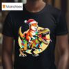 Shiba Inu Riding T Rex Christmas Funny T Shirt