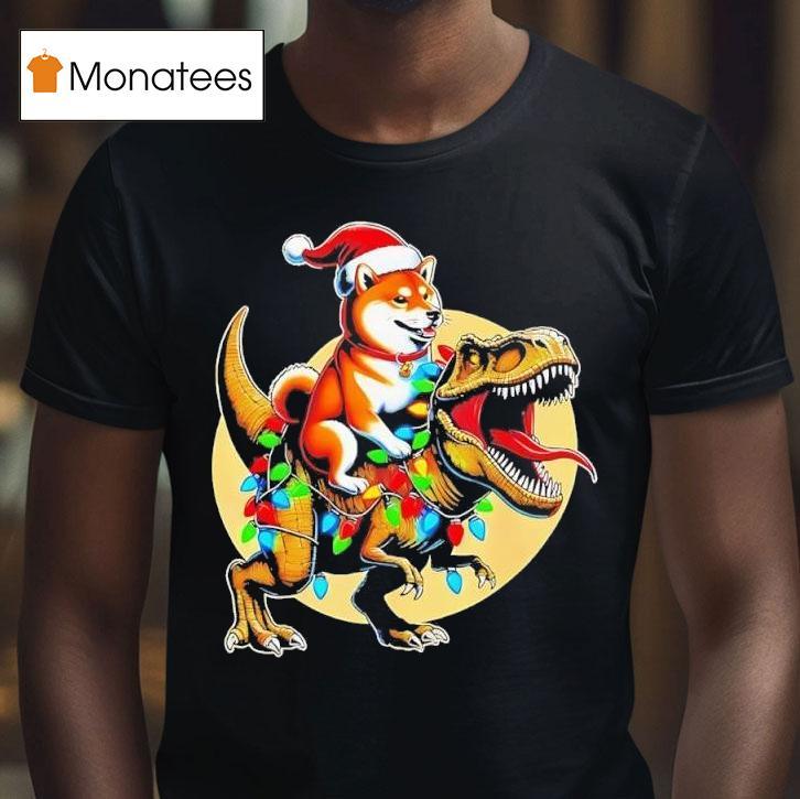 Shiba Inu Riding T Rex Christmas Funny T Shirt Shiba Inu Riding T Rex Christmas Funny T Shirt