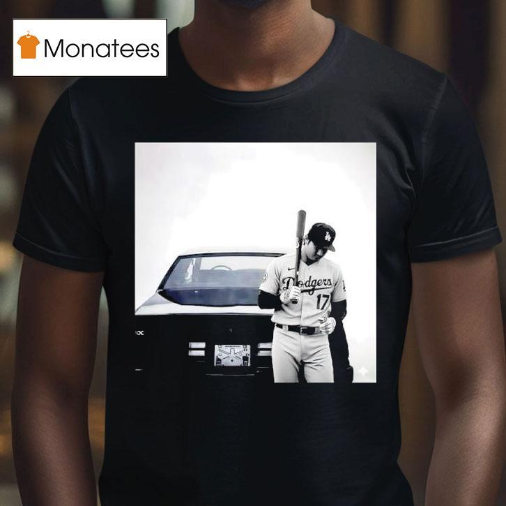 Shohei Ohtani Los Angeles Dodgers Player Standing Vintage Car Photograph T Shirt Shohei Ohtani Los Angeles Dodgers Player Standing Vintage Car Photograph T Shirt