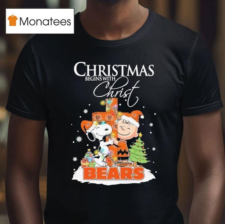 Snoopy And Charlie Brown The Peanuts X Chicago Bears Merry Christmas Begins With Chris T Shirt Snoopy And Charlie Brown The Peanuts X Chicago Bears Merry Christmas Begins With Chris T Shirt