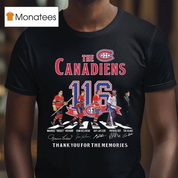 The Montreal Canadiens Th Abbey Road Thank You For The Memories Signatures T Shirt The Montreal Canadiens Th Abbey Road Thank You For The Memories Signatures T Shirt