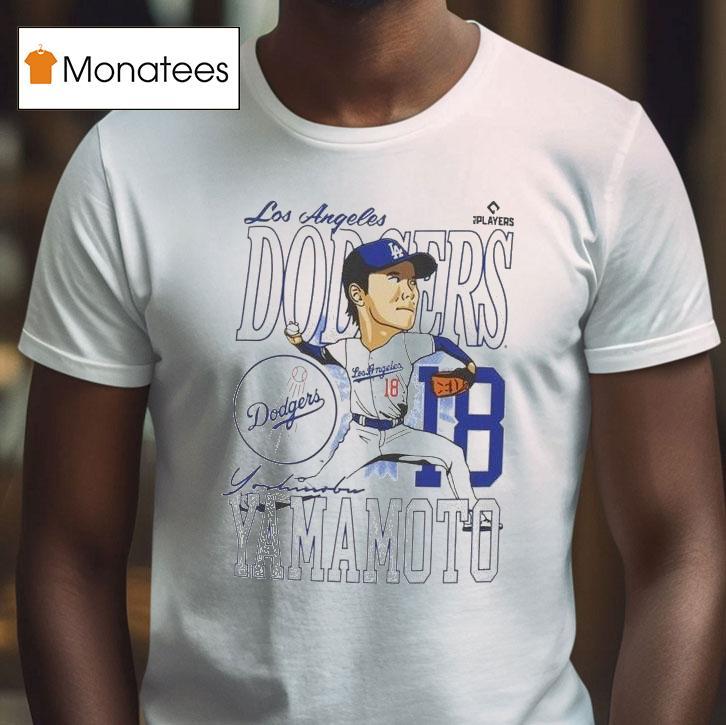 Yoshinobu Yamamoto Caricature Los Angeles Dodgers T Shirt Yoshinobu Yamamoto Caricature Los Angeles Dodgers T Shirt