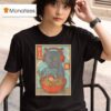 Black Japanese Cat Holding Gamepad And Wearing Head Phone Eat Ramen Retro T Shirt