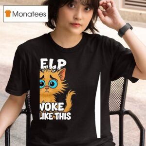 Cat Help I Woke Up Like This Kitten Love Silly T Shirt