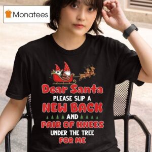 Dear Santa Please Slip A New Back And Pair Of Knees Under The Tree For Me Reindeer Merry Christmas T Shirt