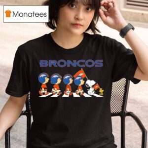 Denver Broncos X Peanuts Snoopy Abbey Road T Shirt
