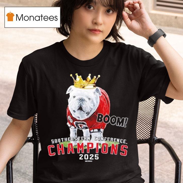 Georgia Bulldogs Sec Champions Mascot Crown Boom T Shirt
