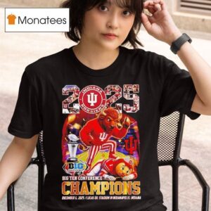 Indiana Hoosiers All Team With Mascots Big Ten Conference Champions T Shirt