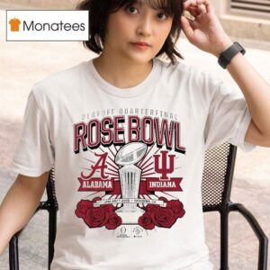 Indiana Hoosiers And Alabama Crimson Tide Cfp Rose Bowl Matchup Trophy T Shirt