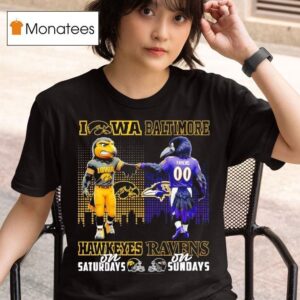 Iowa Hawkeyes On Saturdays X Baltimore Ravens On Sunday Masco T Shirt