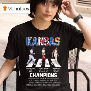 Kansas City Team Sport Champion Salvador Perez Patrick Mahomes Ochai Agbaji Signatures T Shirt