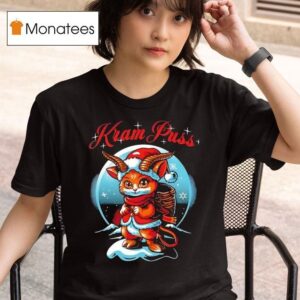Krampus Cat Wearing Santa Suit Merry Christmas T Shirt