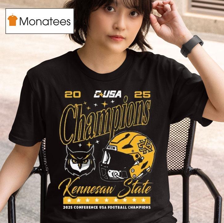 Ksu Conference Champions C Usa Football Owl And Helmel T Shirt