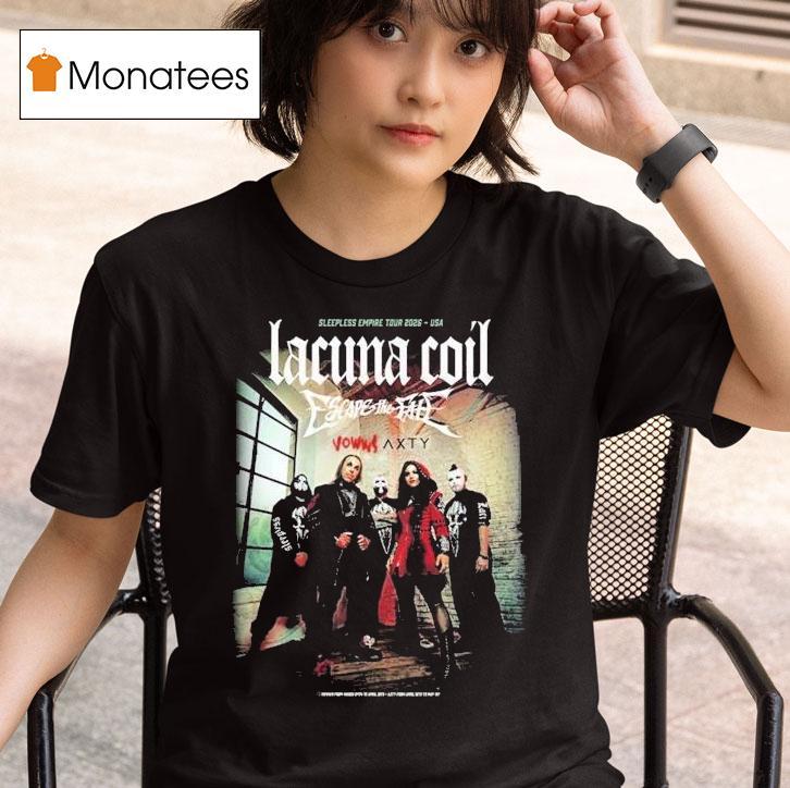 Lacuna Coil Sleepless Empire Tour Dates North America T Shirt