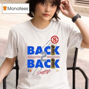 Los Angeles Dodgers Back Back Champions Trophy T Shirt
