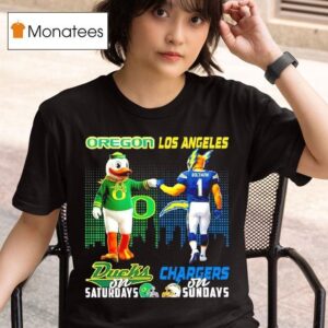 Mascot Of Oregon Ducks On Saturdays And Los Angeles Chargers On Sundays T Shirt