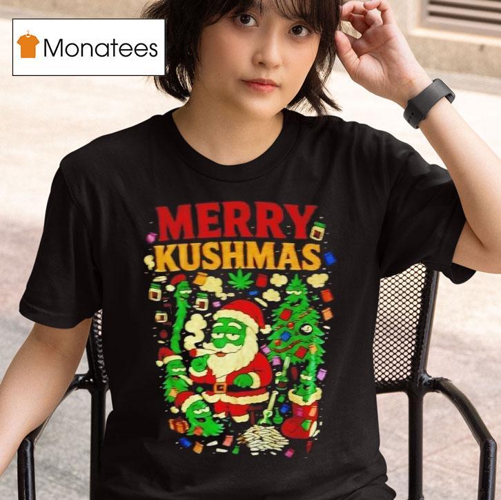 Merry Kushmas Cannabis Santa Claus Graphic T Shirt