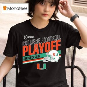 Miami Hurricanes College Football Playoff Stripe Logo T Shirt