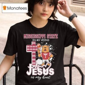 Mississippi State Bulldogs In My Veins Jesus In My Heart Masco T Shirt