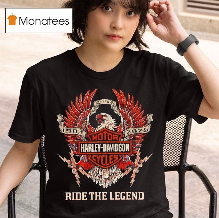 Motor Cycles Harle Davidson Years Ride The Legend Logo T Shirt