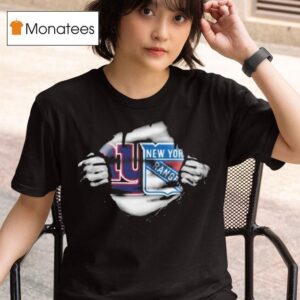 New York Rangers Torn Logo Graphic T Shirt