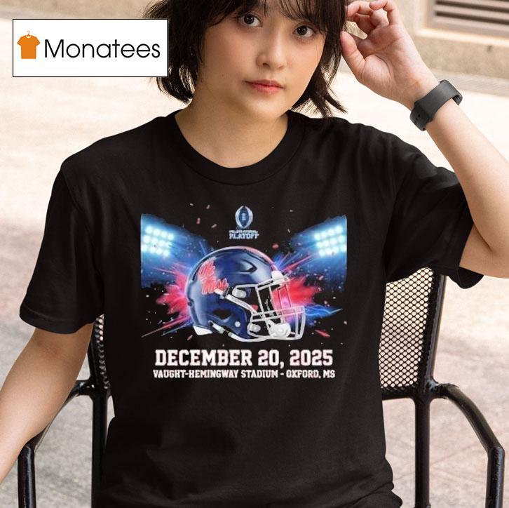 Ole Miss Rebels College Football Playoff First Round Champions December Vaught Hemingway Stadium Oxford Mississippi Cfp Winner T Shirt