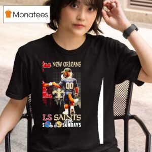 Ole Miss Rebels On Saturdays And New Orleans Saints On Sunday Mascot City Skyline T Shirt