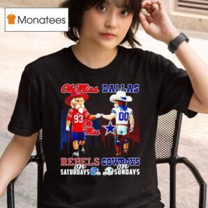 Ole Miss Rebels On Saturdays Vs Dallas Cowboys On Sundays Gameday Masco T Shirt