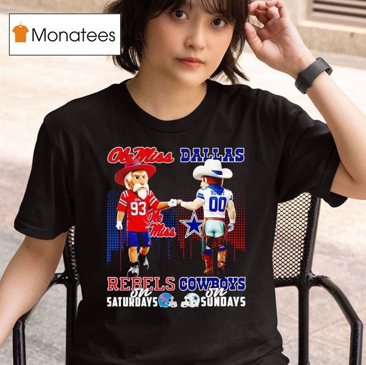 Ole Miss Rebels On Saturdays Vs Dallas Cowboys On Sundays Gameday Masco T Shirt