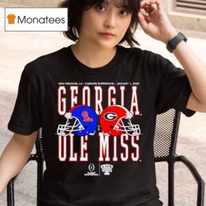 Ole Miss Vs Georgia Allstate Sugar Bowl Helmet Matchup T Shirt