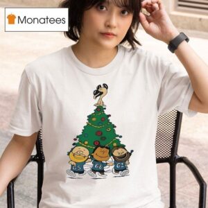 Peanuts Characters As Jason Kelce Lane Johnson And Jordan Mailata Christmas Tree T Shirt