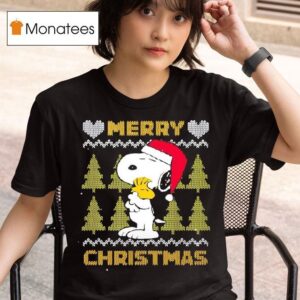 Peanuts Snoopy And Woodstock Merry Christmas T Shirt
