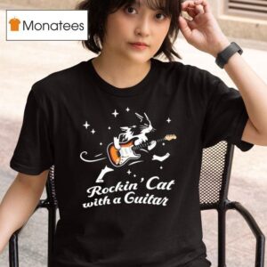 Rockin Cat With A Guitar T Shirt