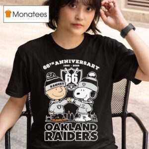 Snoopy And Charlie Brown The Peanuts Las Vegas Raiders Th Anniversary T Shirt