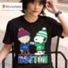 The Boston Fist Bump Charlie Brown New England Patriots And Snoopy Boston Celtics T Shirt