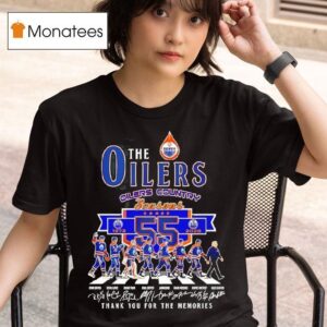 The Edmonton Oilers Country Seasons Years Signatures Abbey Road Thank You T Shirt