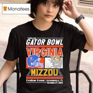 Virginia Cavaliers Vs Missouri Tigers Gator Bowl Everbank Stadium Helmets T Shirt