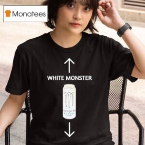 White Monster Energy Drink Illustration T Shirt