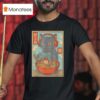 Black Japanese Cat Holding Gamepad And Wearing Head Phone Eat Ramen Retro T Shirt