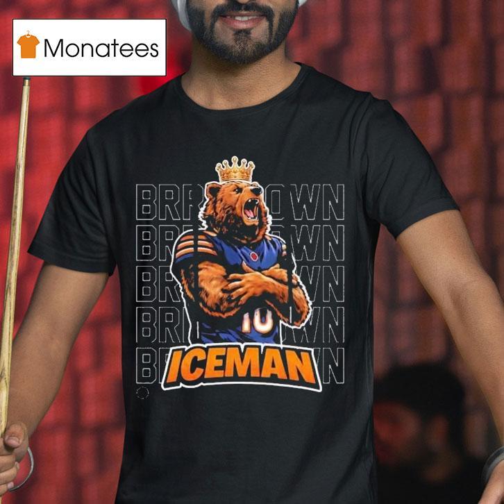 Caleb Williams Chicago Bears Iceman Brrr Down Masco T Shirt Caleb Williams Chicago Bears Iceman Brrr Down Masco T Shirt