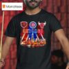 Chicago Bears And Chicago Cubs And Chicago Bulls Logo Skyline T Shirt