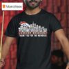Denver Broncos Skyline Of Player Names T Shirt