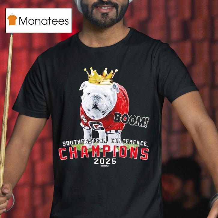 Georgia Bulldogs Sec Champions Mascot Crown Boom T Shirt Georgia Bulldogs Sec Champions Mascot Crown Boom T Shirt