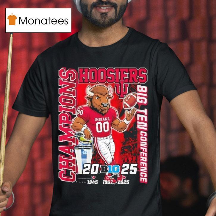 Indiana Hoosiers Big Ten Conference Champions Mascot Logo T Shirt Indiana Hoosiers Big Ten Conference Champions Mascot Logo T Shirt