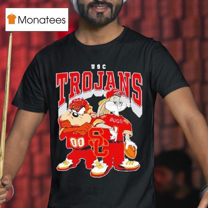 Looney Tunes Bugs Bunny And Taz Usc Trojans Football T Shirt Looney Tunes Bugs Bunny And Taz Usc Trojans Football T Shirt