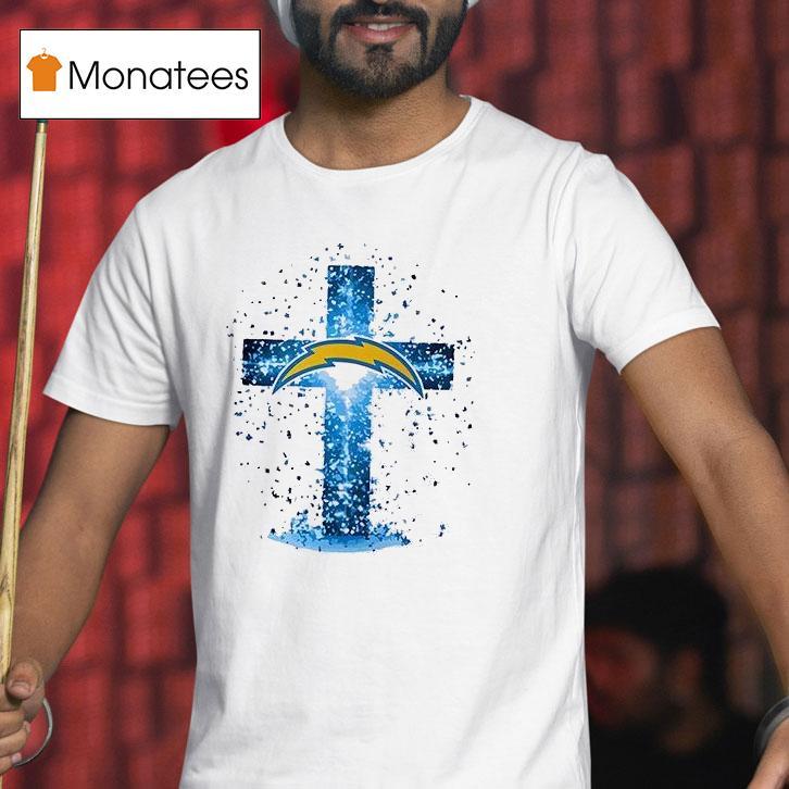 Los Angeles Chargers I Can Do All Things Through Chris Cross T Shirt Los Angeles Chargers I Can Do All Things Through Chris Cross T Shirt