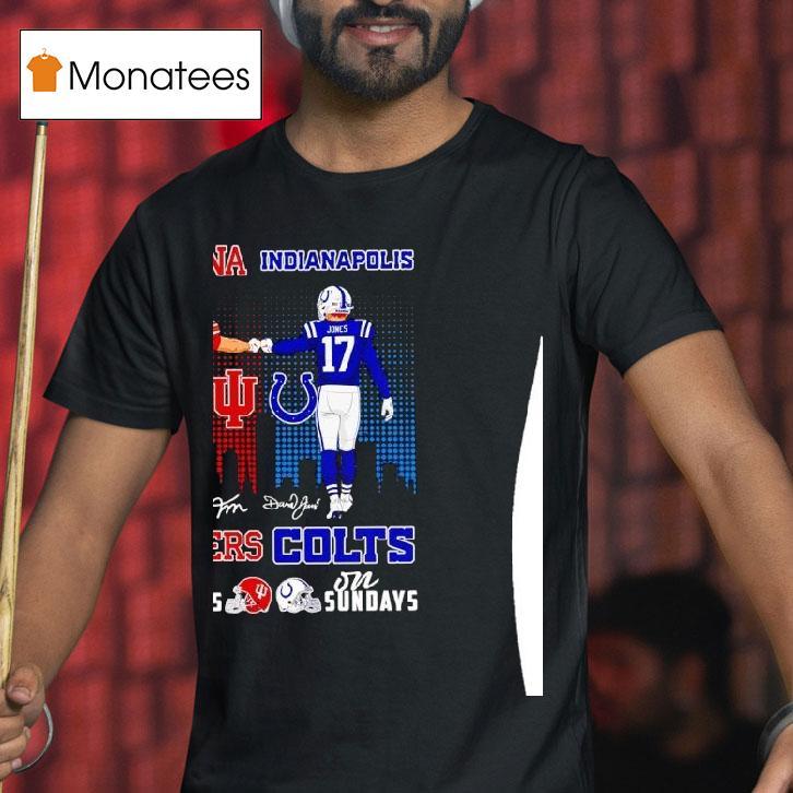 Mendoza Indiana Hoosiers On Saturday And Jones Indianapolis Colts On Sundays Signatures T Shirt Mendoza Indiana Hoosiers On Saturday And Jones Indianapolis Colts On Sundays Signatures T Shirt