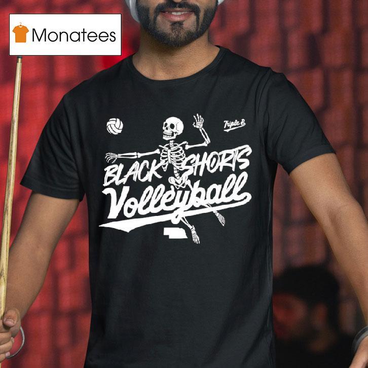 Nebraska Cornhuskers Skeleton Black Shorts Volleyball T Shirt Nebraska Cornhuskers Skeleton Black Shorts Volleyball T Shirt